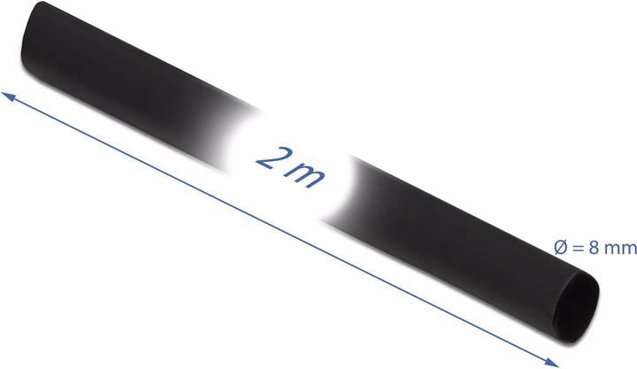 Actual product image Delock Heat shrink tubing 2m x 8mm shrink ratio 4:1 black (1 x)