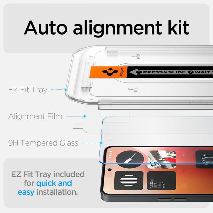 Actual product image Spigen - Glas.tR EZ-FIT - Nothing Phone (3a) / (3a) Pro - Clear (1 Piece, Nothing Phone (3a) Pro, Nothing Phone (3a))
