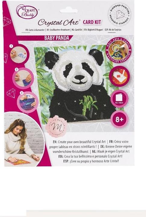 Produktbild Craft Buddy Baby Panda, Karte 18x18cm Crystal Art