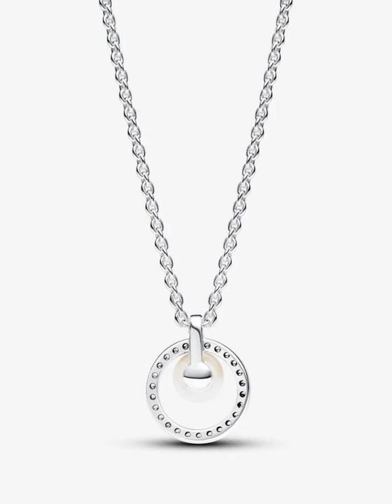 Produktbild Pandora Halskette Treated Freshwater Cultured Pearl & PavÃ© (Sterling Silber 925, 45 cm)
