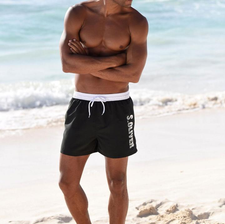 Produktbild S.Oliver Herren Badeshorts Badehose kurzes Bein schwarz navy Taschen Innenslip (XL)