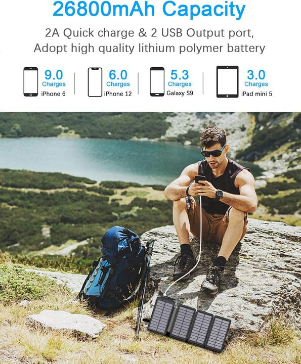 Produktbild Elzle Solar Powerbank (26800 mAh)