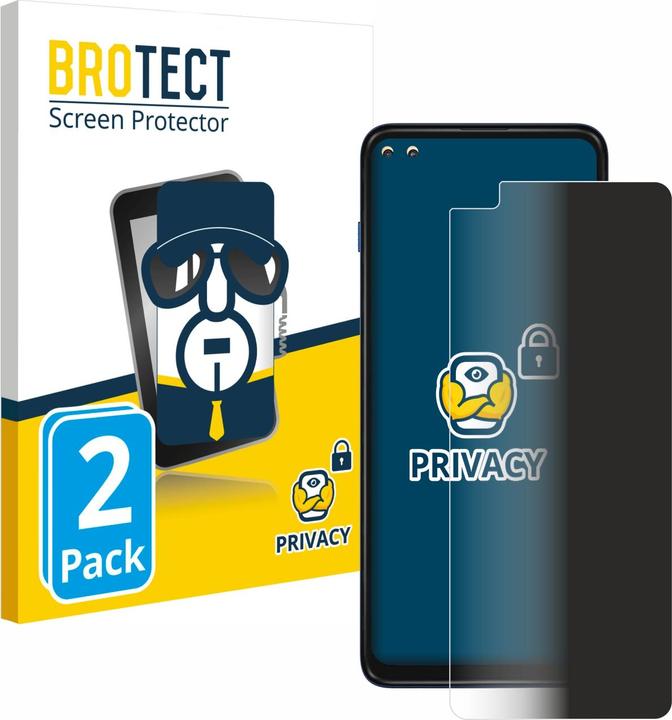 Productafbeelding BROTECT Anti-spionnetje privacyfolie Beschermfolie tegen blauw licht (2 Stuk, Motorola Moto G 5G Plus)