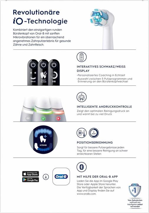 Image du produit Oral-B Elektrische Zahnbürste iO Series6 Grey Opal (Brosse à dents oscillo-rotative)