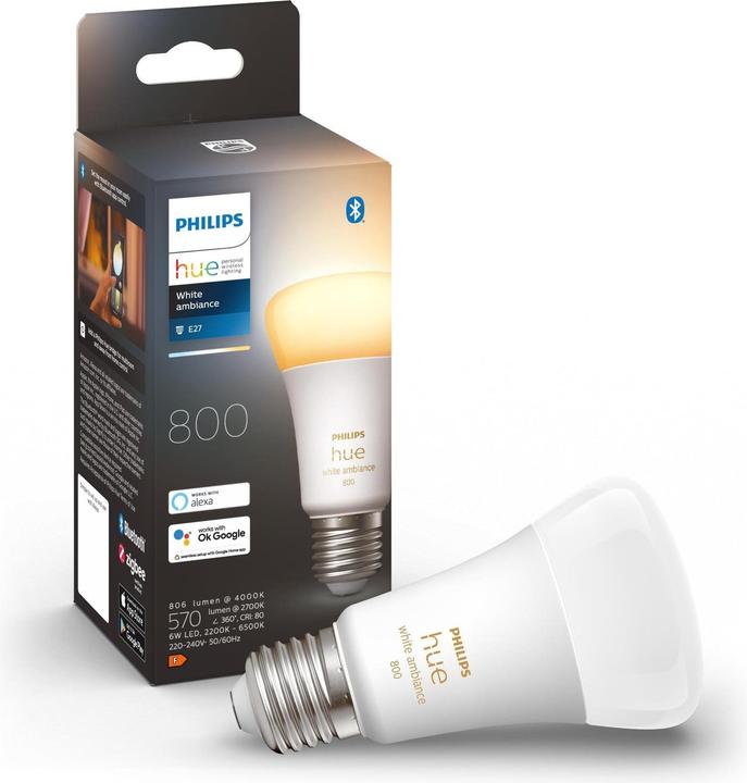 Immagine prodotto Philips Hue Hue White Ambiance (E27, 6 W, 570 lm, 1 x, F)