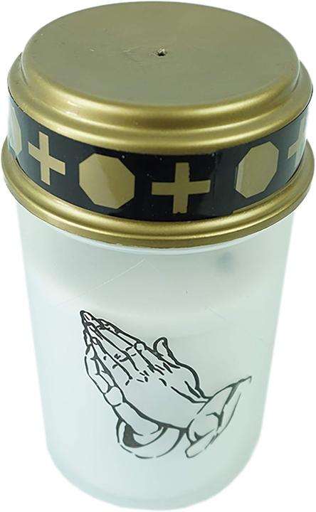 Produktbild Novaliv LED Grablicht weiss Dauerbrenner Flackereffekt inkl. Batterien Grabkerzen Friedhofskerze Gedenkkerze (4 Stk.)