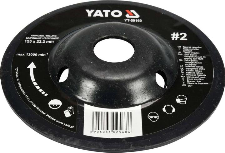 Immagine prodotto Yato Disco raspa professionale per smerigliatrice angolare 125 mm No2 Convex