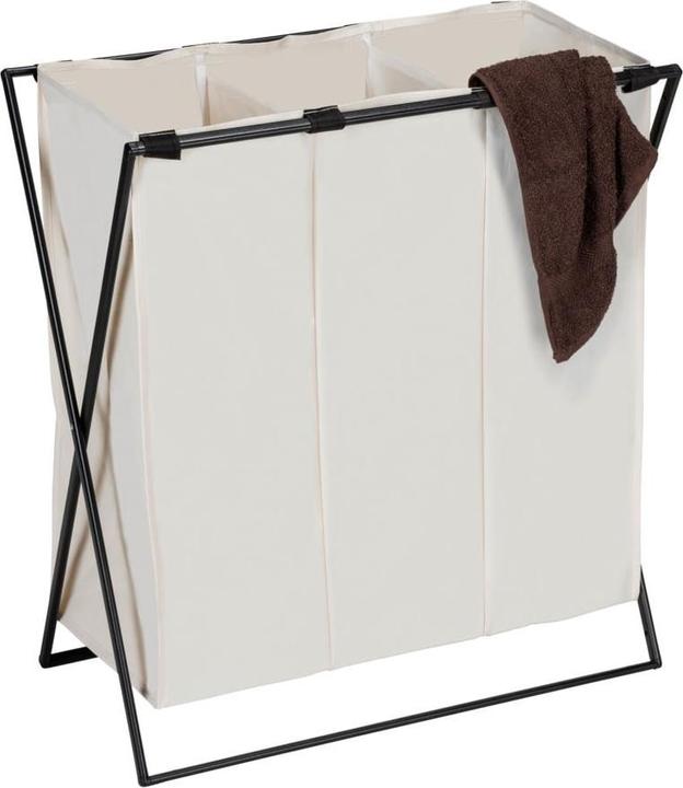 Image du produit Wenko Collecteur de linge Mod. Trio XL Beige avec trois compartiments