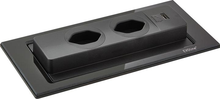 Actual product image Evoline BackFlip, Glas, schwarz, 10A