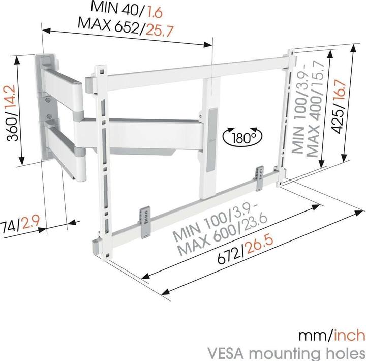 Immagine prodotto Vogels TVM 5645 (Muro, 77", 45 kg)