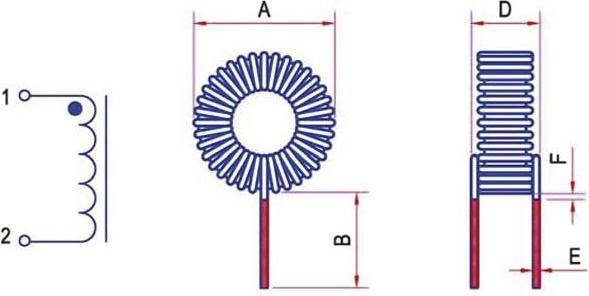 Produktbild Velleman Entstördrossel 50µh 180Mohm 1A
