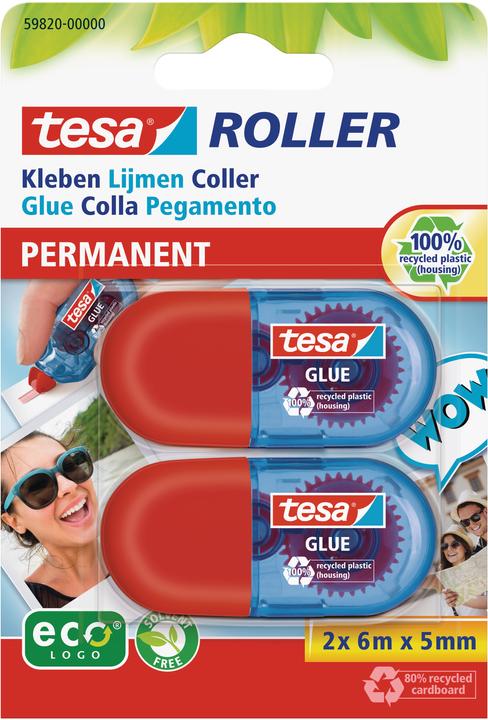 Actual product image tesa 2x mini adhesive roller permanent