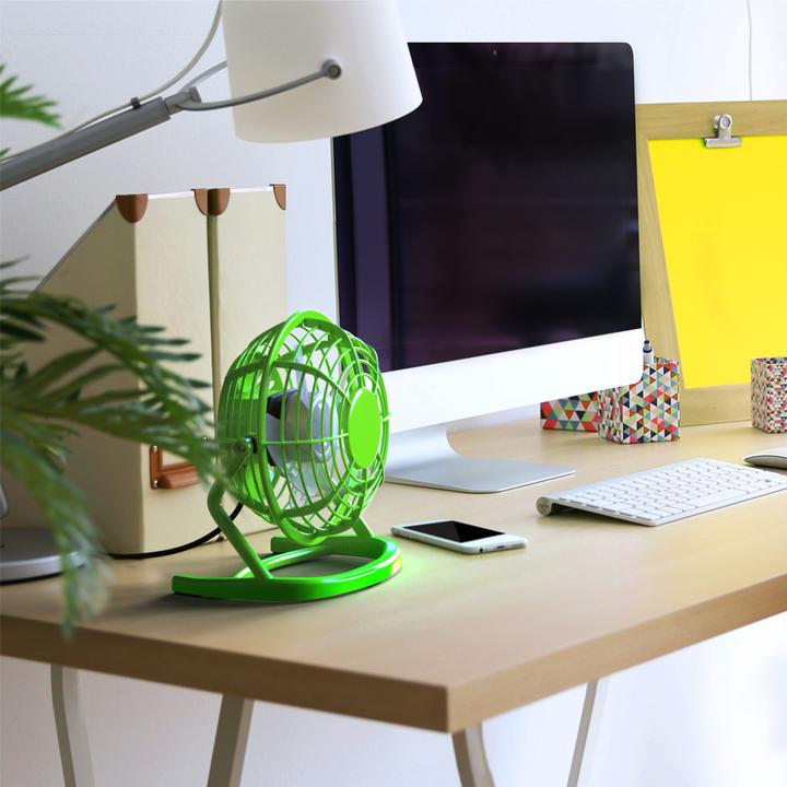 Produktbild CSL Mini USB Ventilator, Tischventilator neigbar, An/Aus-Schalter, optimal für den Schreibtisch, grün