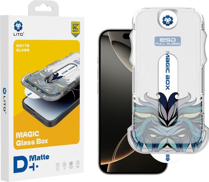 Actual product image Lito MatteGuard armoured glass incl. installation tool (1 Piece, Apple iPhone 16 Pro)