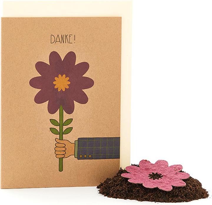 Die Stadtgärtner Grusskarte Danke mit Saatgut für Blumen (1 Stk.)