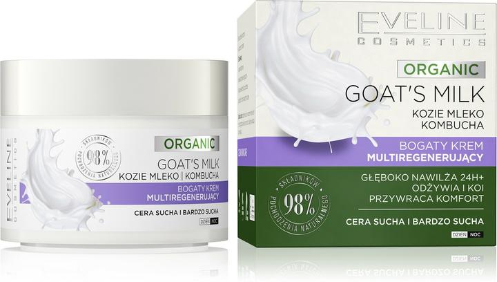 Eveline Bio-Ziegenmilch Reichhaltige Multi-Regenerationscreme für sehr trockene Haut 50ml (50 ml, Gesichtswasser)