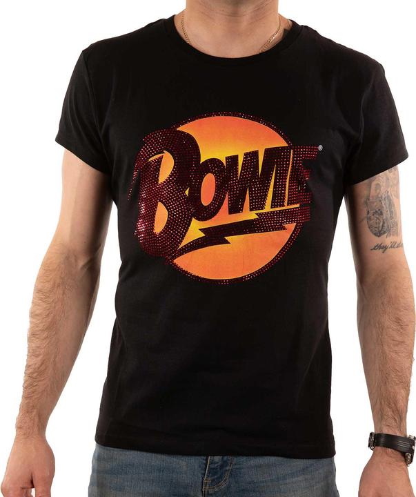 David Bowie Unisex Adult Diamond Dogs Embellished Logo T-Shirt