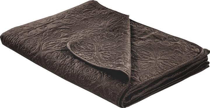 Actual product image Beliani Bedspread set with cushions embossed pattern 3-piece brown 140 x 210 cm RAYEN (140 x 210 cm)