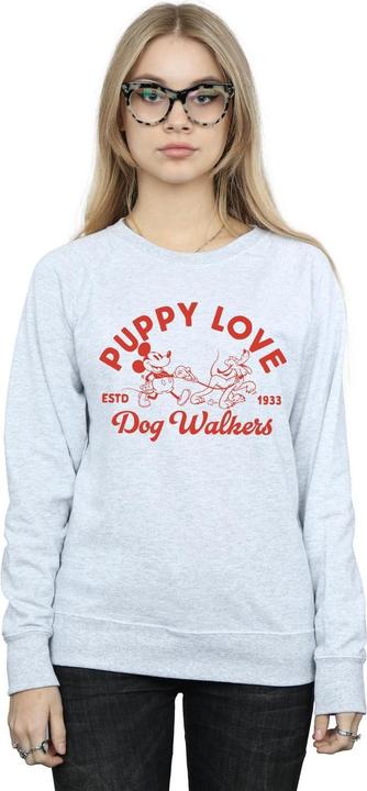 Actual product image Disney Womens/Ladies Mickey Mouse Puppy Love Sweatshirt (S)