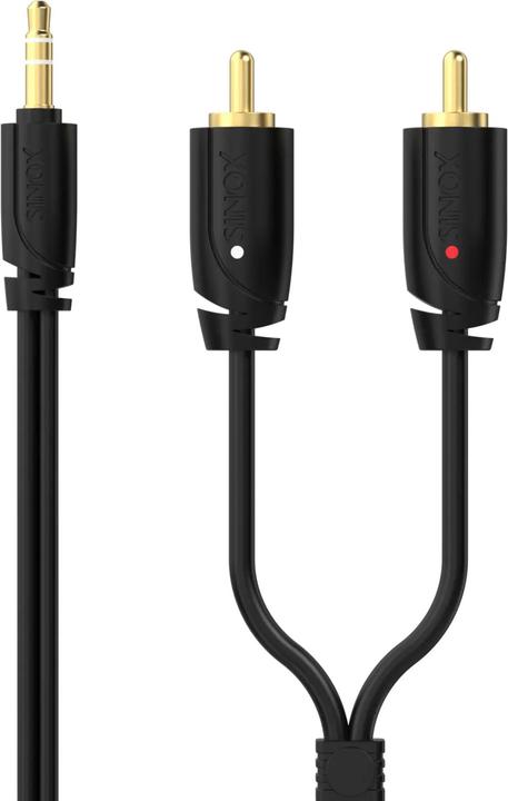 Produktbild Sinox PRO mini jack til phono kabel. 2m. Sort (2 m, 3.5mm Klinke (AUX))