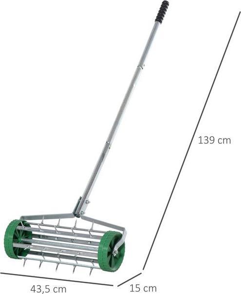 Image du produit Swisshandel24 Aérateur de pelouse Longueur du manche réglable Scarificateur manuel Aération de pelouse Rouleau à