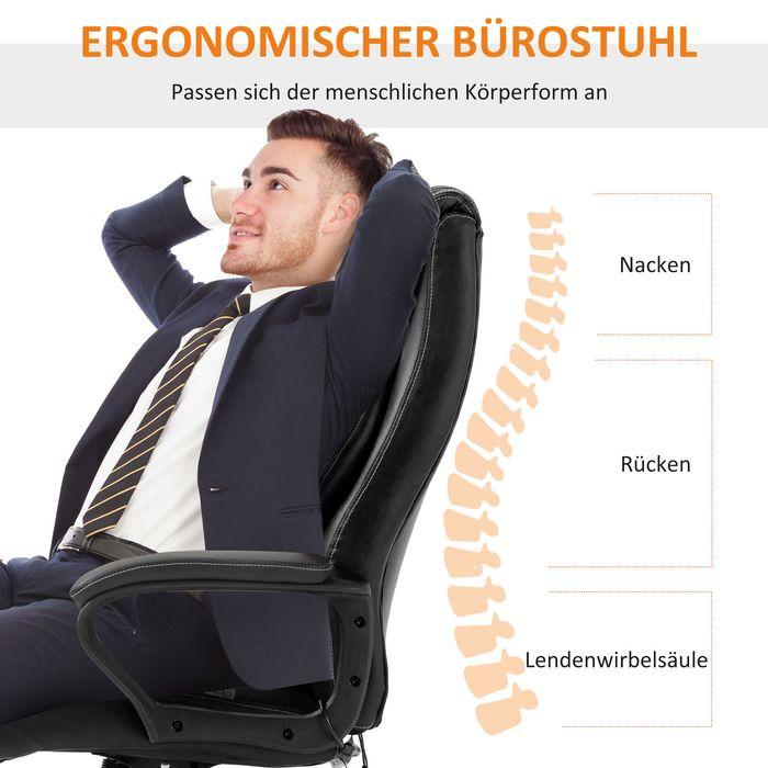 Produktbild Swisshandel24 Bürostuhl mit Massage ergonomisch Massage Sessel 6 Vibrationspunkte Leinen-Gefühl einstellbar Schwar