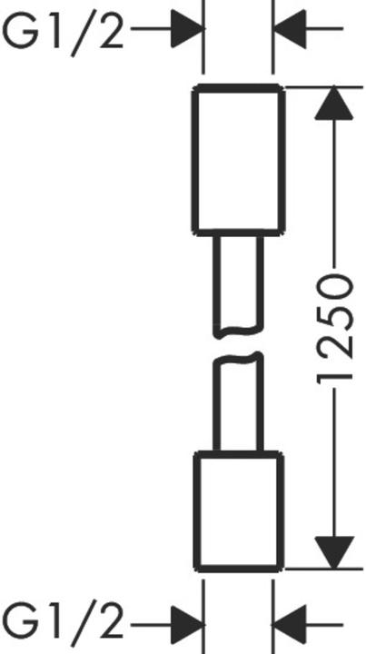 Produktbild hansgrohe AXOR ShowerSolutions Textilbrauseschlauch, 1250mm, beidseitig zylindrische Mutter, 28228 (125 cm)