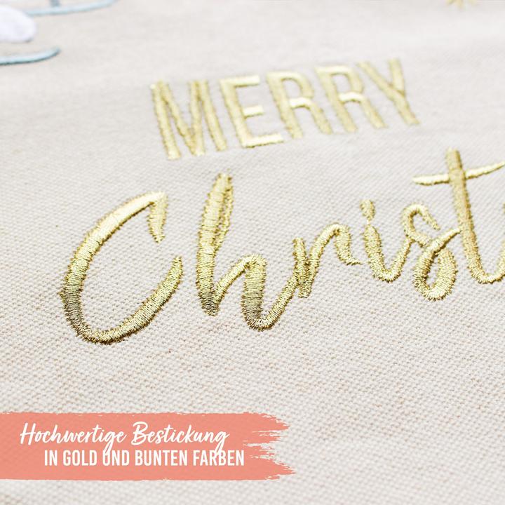 Image du produit Papierdrachen Geschenksäckchen zu Weihnachten - Cremefarben bunt (Papier cadeau, 1 x)