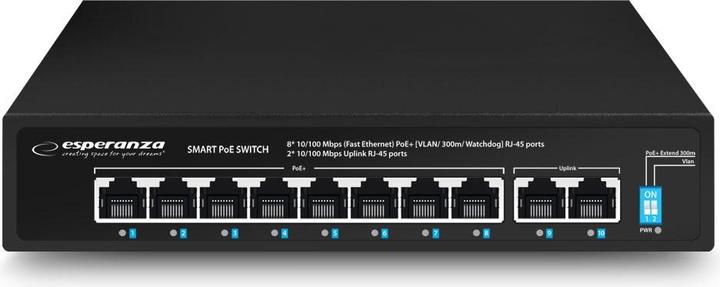 Produktbild Esperanza ENS106 10-Port Poe Switch 10/100 96W (10 Ports)