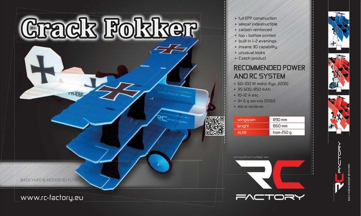 Image du produit RC Factory RC-Factory Crack FOKKER Dr.1 Triplane Red Baron LITE series (Voltige)