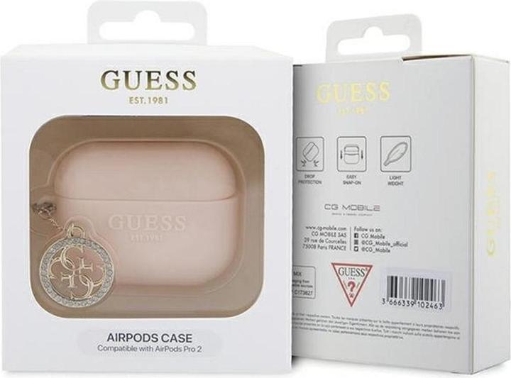 Produktbild Guess GUAP23DSLGHDP AirPods Pro 2 cover różowy/pink 3D Rubber 4G Diamond Charm (Kopfhörer Tasche)