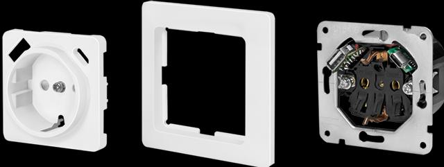 Produktbild LogiLink Unterputz-Steckdose, 1x CEE 7/3, 1x USB-A, 1x USB-C PD