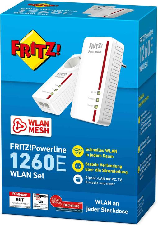 Produktbild AVM FRITZ!Powerline 1260 WLAN Set (1200 Mbit/s)