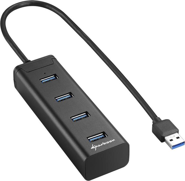Image du produit Sharkoon Course de l'aluminium (USB-A, 4 ports)
