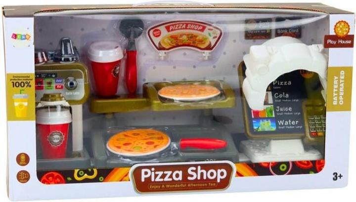 Actual product image Lean Toys Set Shop Pizza Kaffee Getränke Kasse