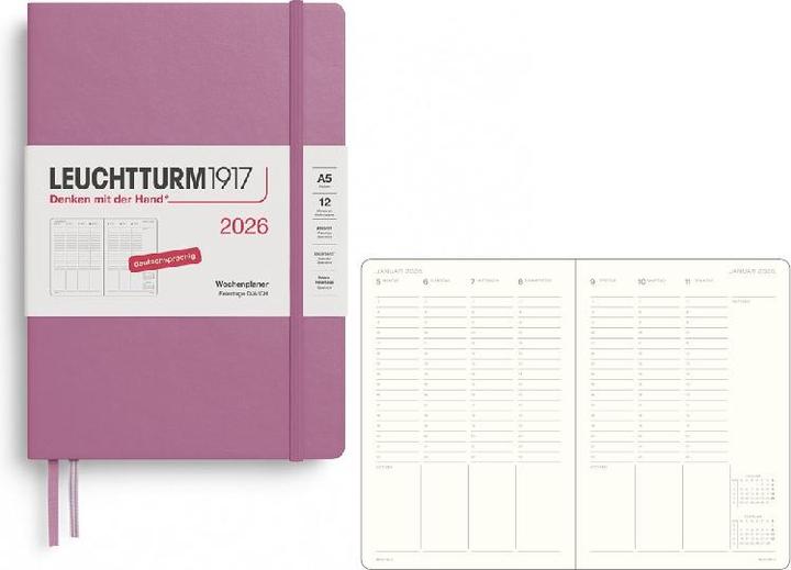 Actual product image Leuchtturm1917 Leuchtturm 1w/2svert.Medium Hc D.Rose (A5, German)