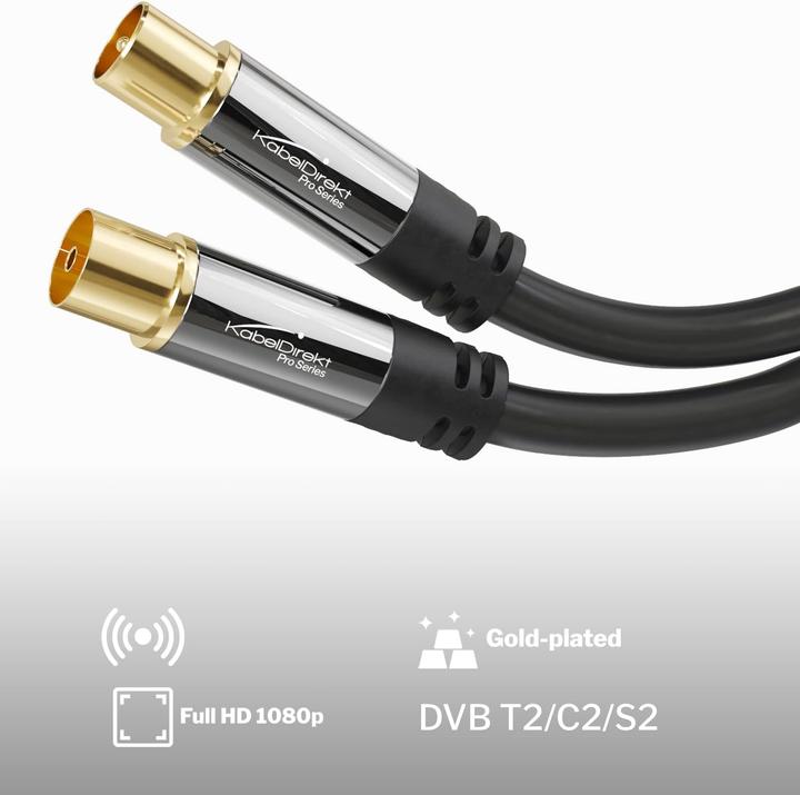 Produktbild KabelDirekt 4K TV Antennenkabel für digitales & analoges Fernsehen (Antennenkabel)