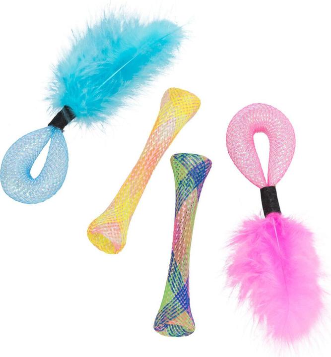 Productafbeelding Trixie Set Buizen Met Ratel 4st Assorti (Speelgoed met kattenkruid)