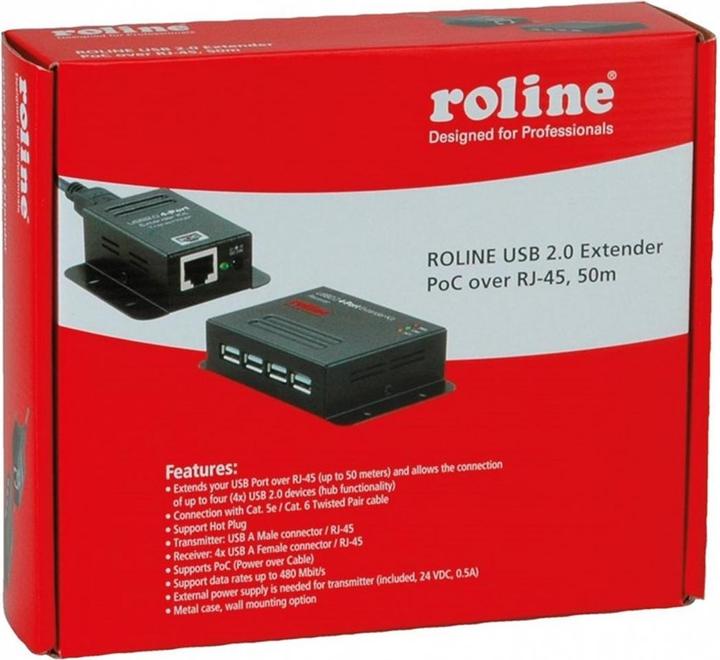 Immagine prodotto Roline Estensore USB2.0 via TP (USB-B, USB-A, 4 Porti)