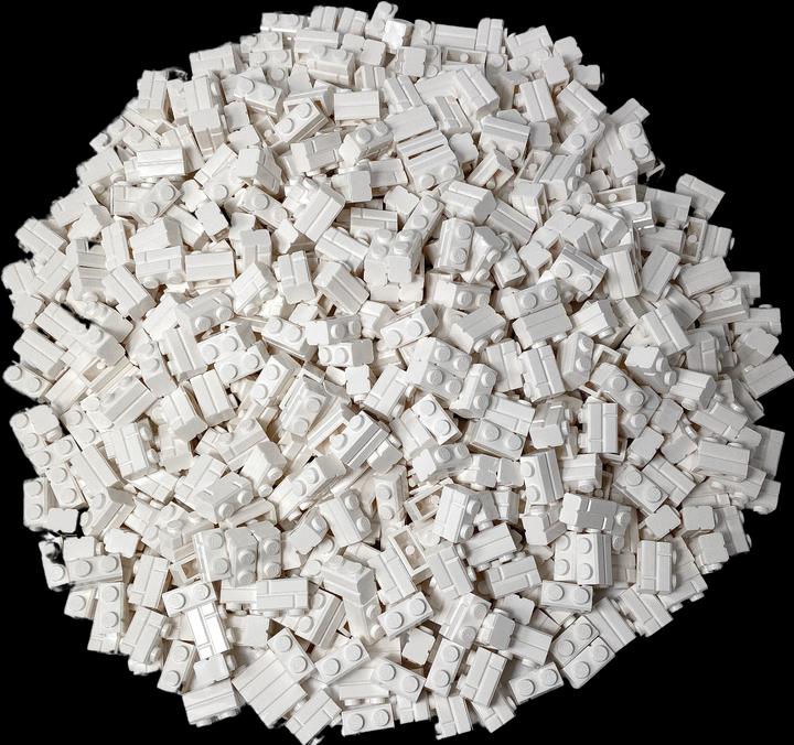 Produktbild LEGO 1x2 Mauersteine Weiss - 100 Stück - White masonry brick 98283 (98283, LEGO Zubehör)