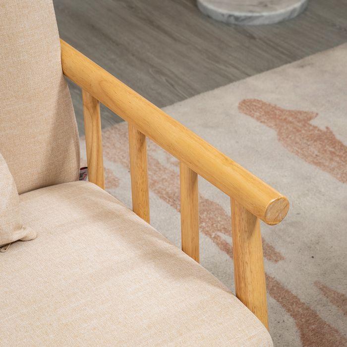 Immagine prodotto Swisshandel24 Divano a 2 posti, rivestimento in tessuto effetto lino, compatto, fino a 200 kg, struttura in (2 posti)