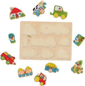 Produktbild Knopfpuzzle Tiere Holz 3 Sortiert (3 Teile)