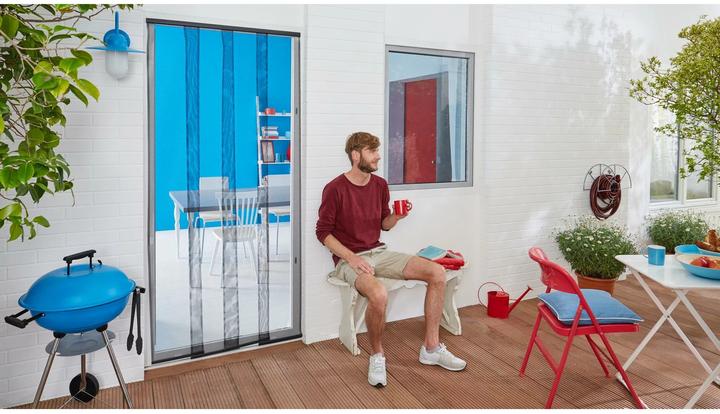 Actual product image tesa Insect screen STANDARD slatted door, curtain with Velcro fastener, without drilling (120 x 250 cm)