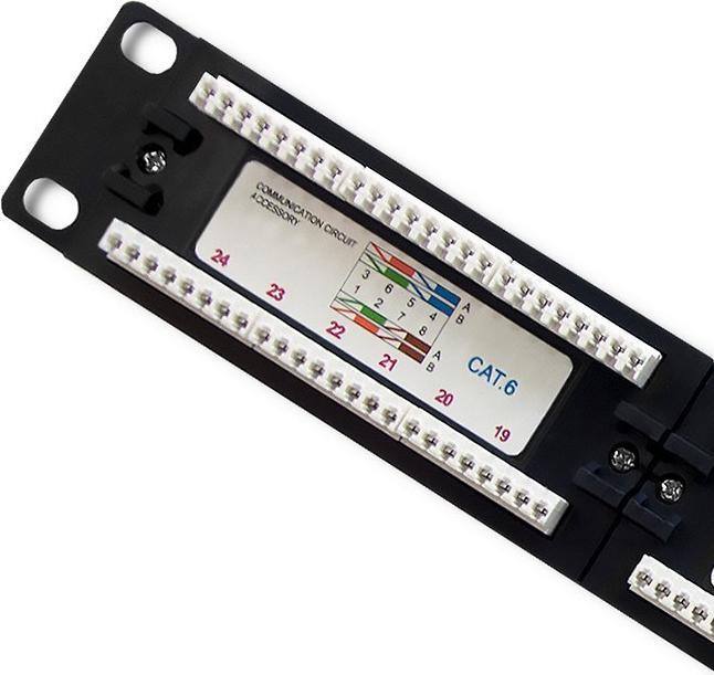 Actual product image Qoltec 54474 Patch panel RACK 24 connectors Cat 6 UTP Black