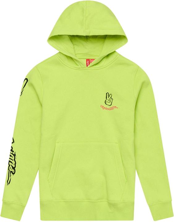 Troy Lee Designs Pullover Hoodie, Peace out, glo yellow, youth M (M)