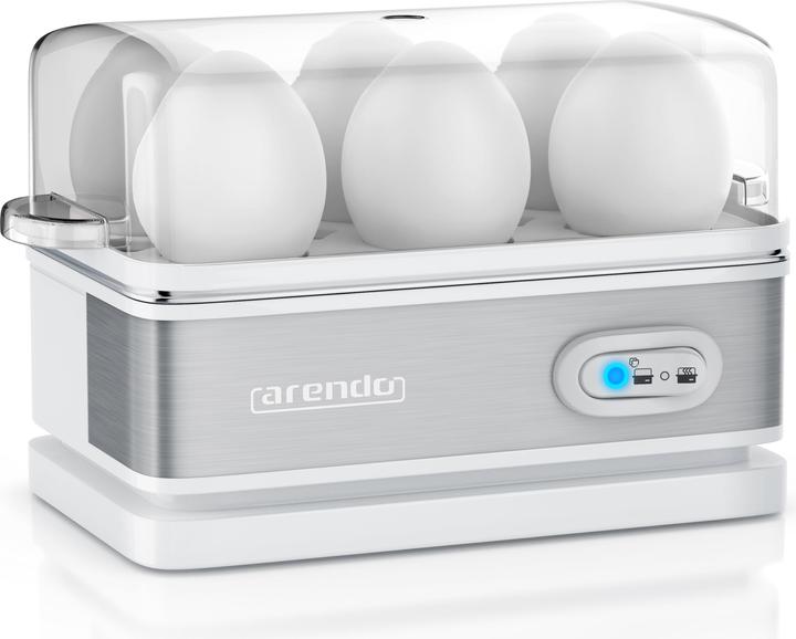 Actual product image Arendo Stainless steel egg boiler 6-fold, 400 W, stainless steel, keep-warm function, hardness level