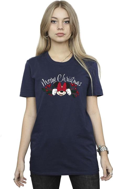 Immagine prodotto Disney Minnie Mouse Christmas Holly Maglietta Ampia Donna (S)