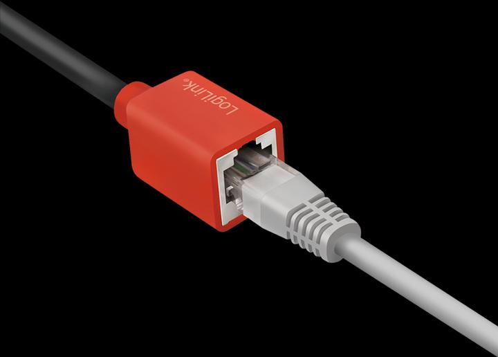 Produktbild LogiLink Geräteschutzadapter für RJ45-Anschlüsse (Break-Away-Adapter) (SFTP, CAT6a, 0.20 m)