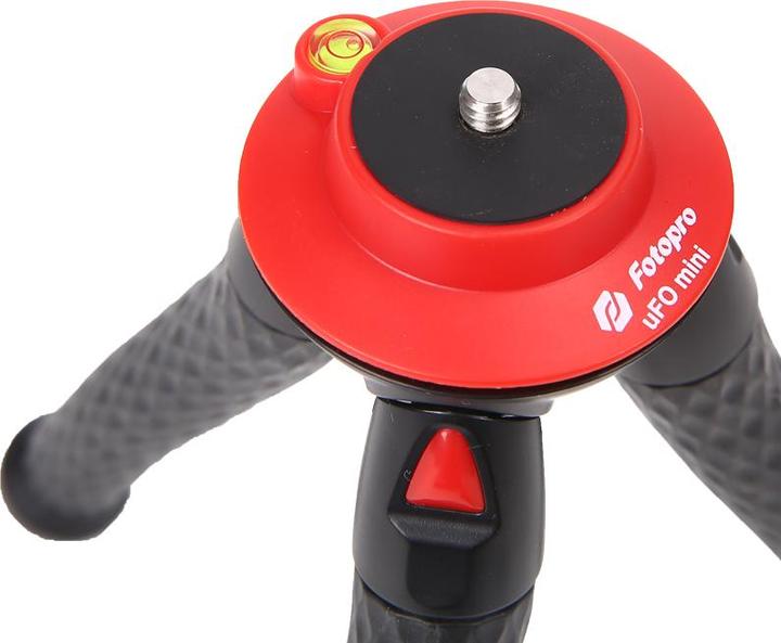 Actual product image Fotopro UFO Mini black/red tripod with phone & GoPro mount