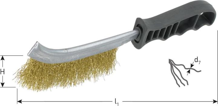 Actual product image Rotec 798.0830 Handbürste 265 x 28 x 0,30 mm Messingdraht